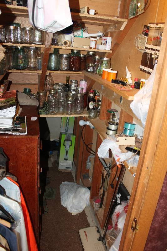 lot 98 image: Contents of Closet Including Glassware, Hardware, Houseware, And More