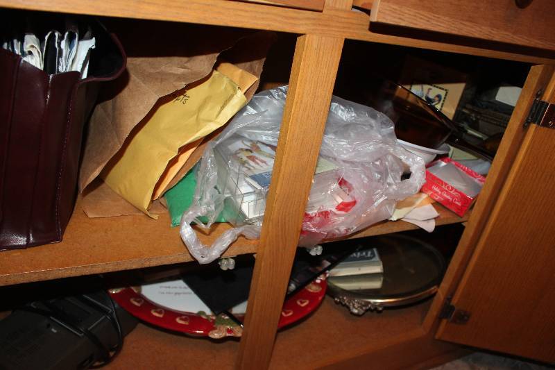 lot 122 image: Contents of Cupboard Including Table Decorations