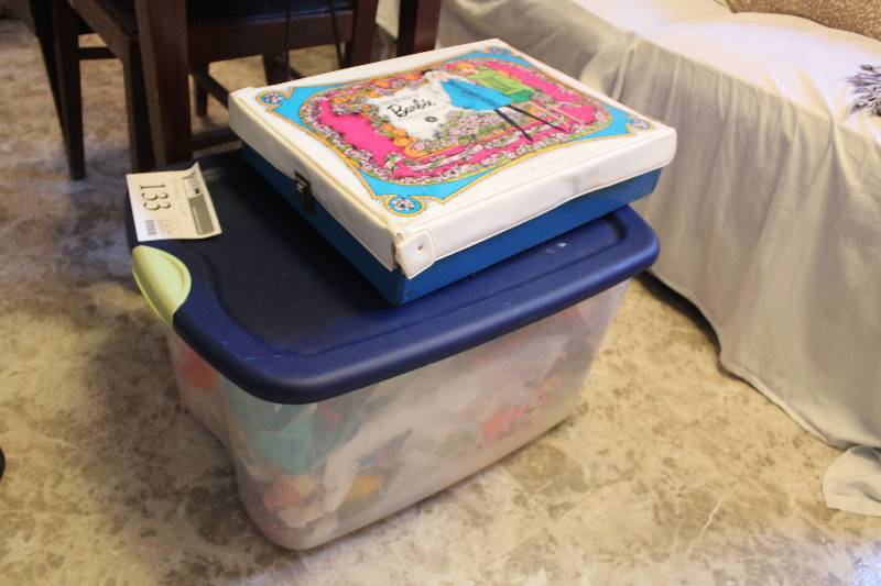 lot 133 image: Lot of Barbie Toys w Case