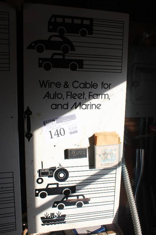 lot 140 image: Cabinet & Contents Including Hardware, And More