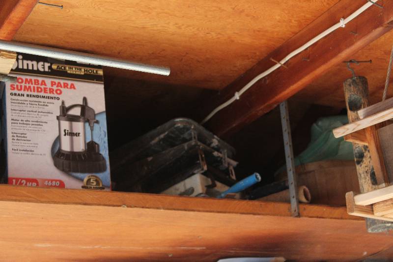 lot 165 image: Shelf Lot Including Tools, Automotive Fluids, Simer Ace in the Hole, And More