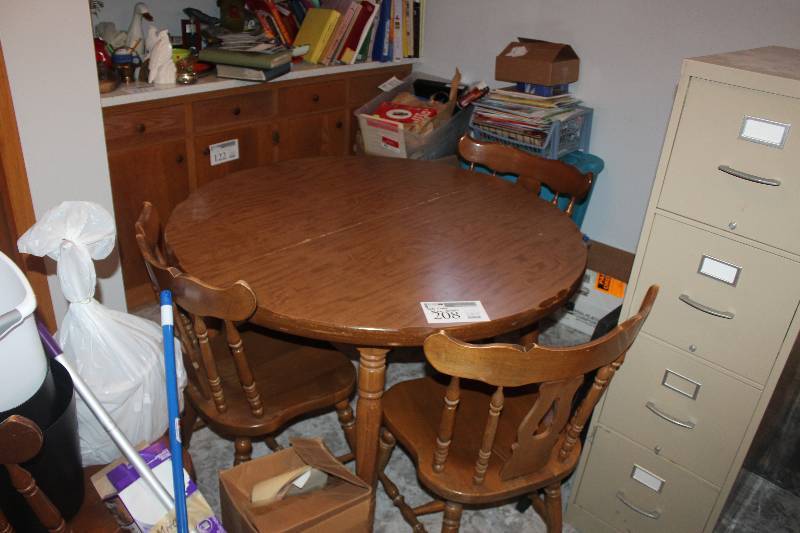 lot 208 image: Wood Dining Table w Chairs