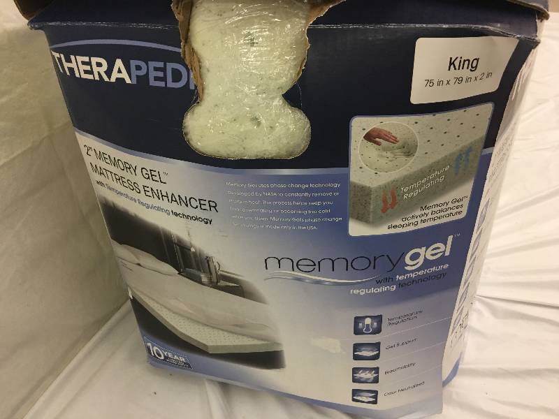 lot 151 image: king Memory Foam Mattress Topper retail $199