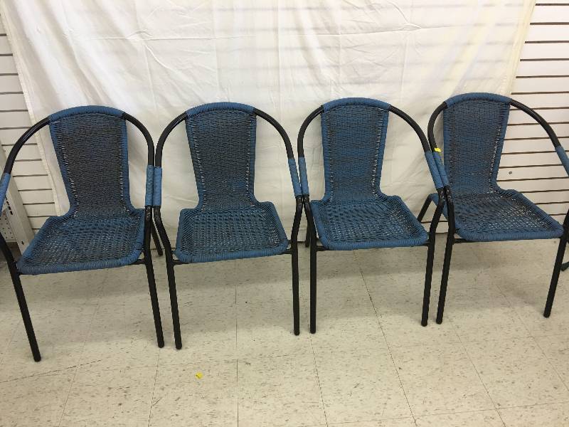 lot 34 image: four wicker chairs