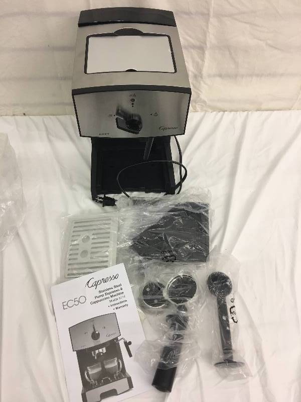 lot 184 image: Capresso EC50 Stainless Steel Pump Espresso and Cappuccino Machine  retail $99