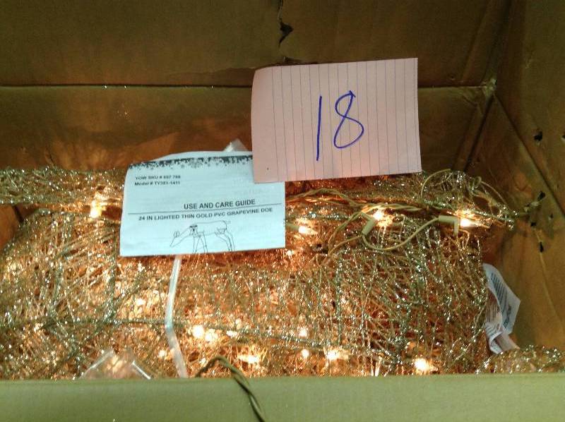 lot 18 image: Home Accents Holiday 24 in. Pre-Lit Gold Doe