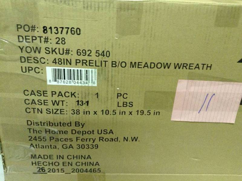 lot 11 image: Generic Unbranded Holiday Ornaments & Decor 48 in. Pre-Lit LED Meadow Artificial