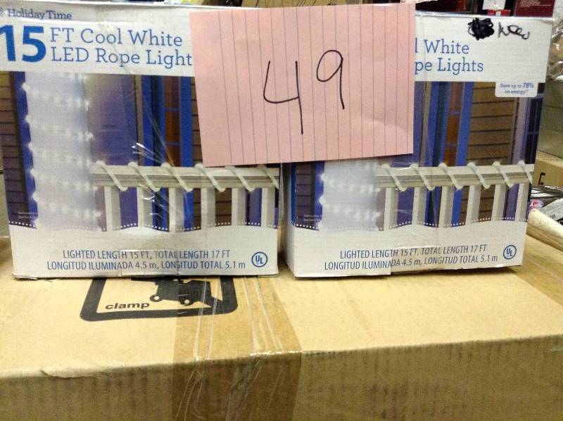 lot 49 image: Set of 2 15 Cool White LED Rope Light