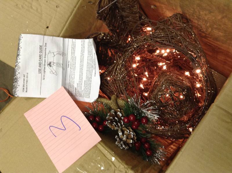 lot 3 image: Home Accents Holiday 32 in. 150-Light Brown PVC Grapevine Doe TY561-1511-0