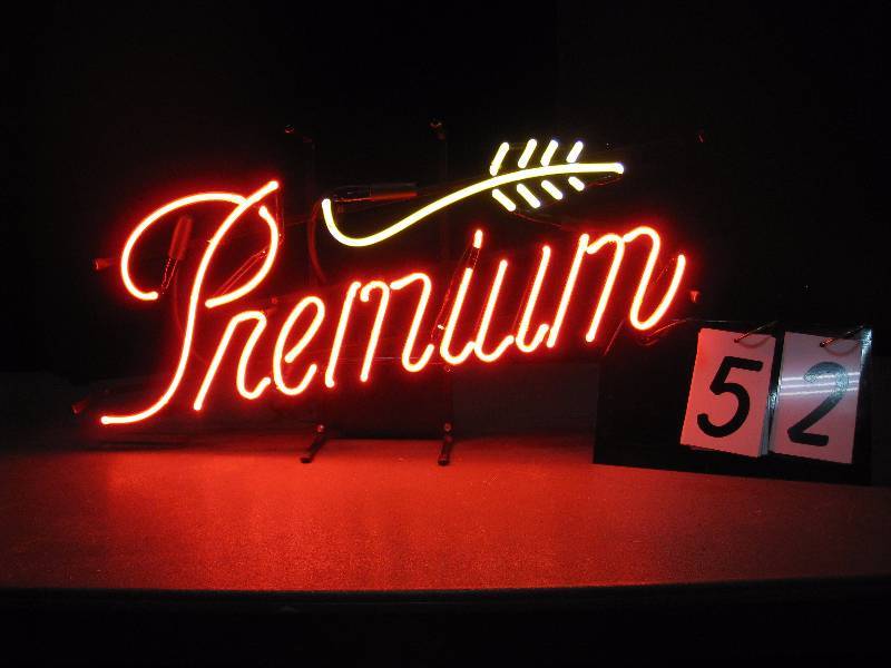 lot 52 image: Grain Belt Premium wheat neon sign