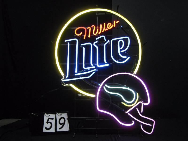 lot 59 image: Miller Lite Vikings neon sign