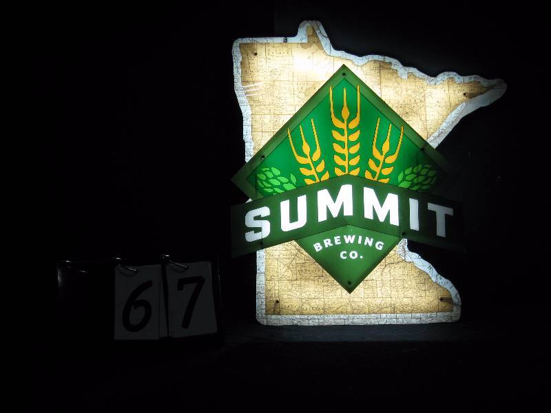 lot 67 image: Summit LED sign on MN map background.