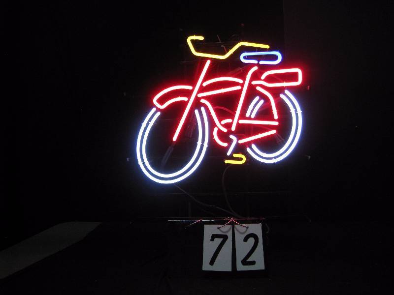 lot 72 image: Fat Tire neon bicycle sign
