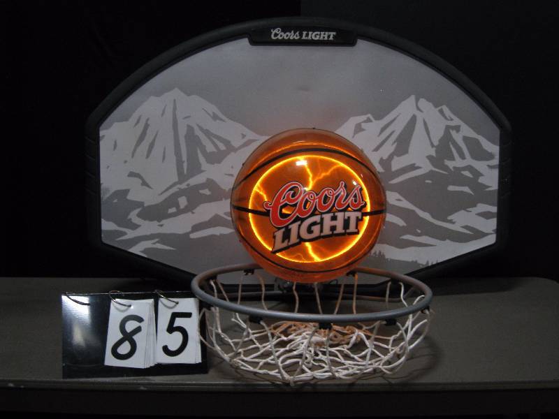 lot 85 image: Coors Light basketball backboard with plasma display ball - check the video