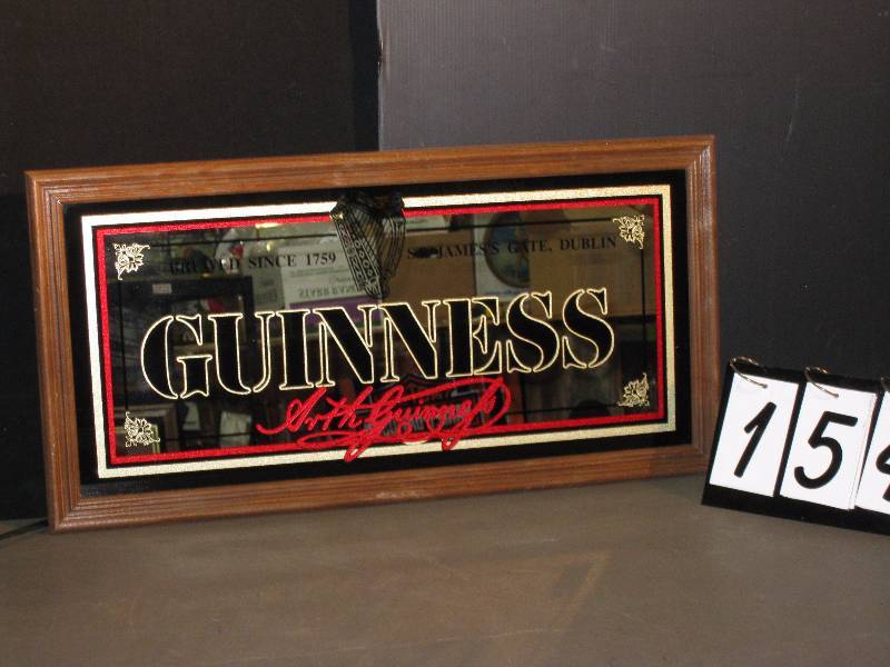 lot 154 image: Guinness Ale mirror, brand new.