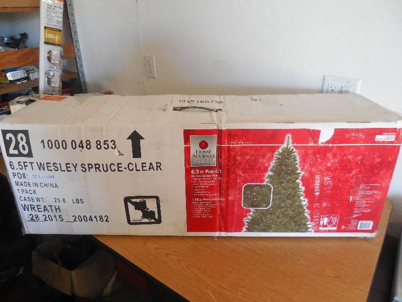 6.5 ft. Wesley Spruce Artificial Christmas Tree with 400 Clear Lights