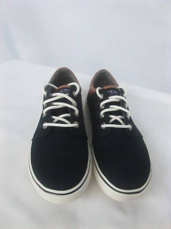 lot 22 image: Sperry Boys Ollie Canvas Lace-Up Shoe - Black