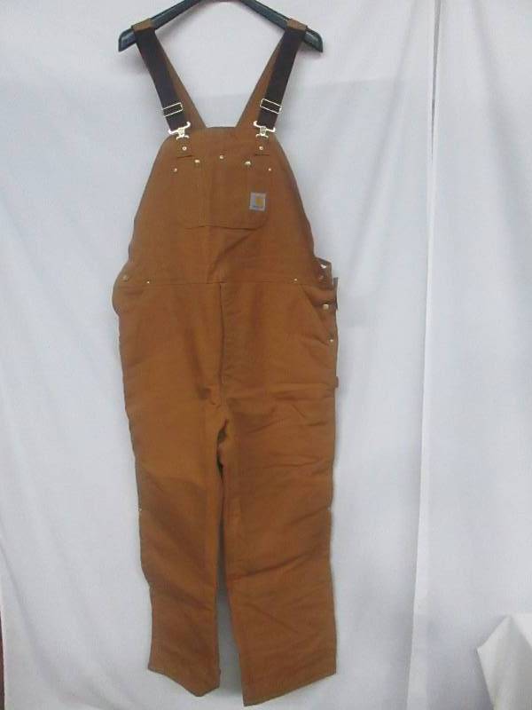lot 21 image: Carhartt Mens Insulated Bib Overall - Brown