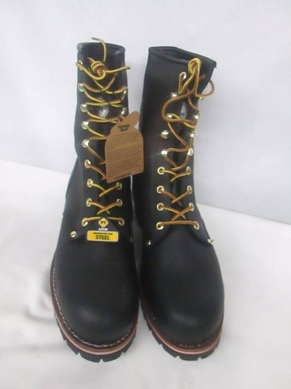 lot 3 image: Georgia Boot Mens Steel Toe Logger Boot - Wide