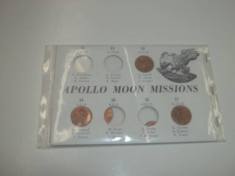 lot 48 image: Apollo Moon Mission Year Pennies