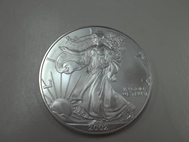 lot 99 image: Silver American Eagle 1 Oz. Fine Silver Year 2002 Coin