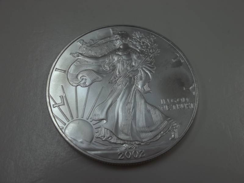 lot 101 image: Silver American Eagle 1 Oz. Fine Silver Year 2002 Coin