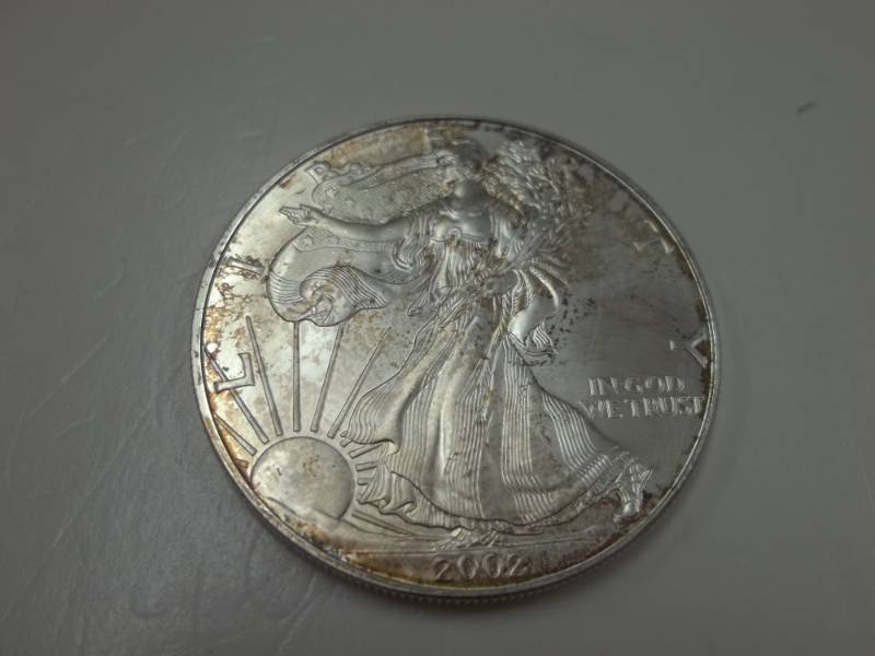 lot 102 image: Silver American Eagle 1 Oz. Fine Silver Year 2002 Coin