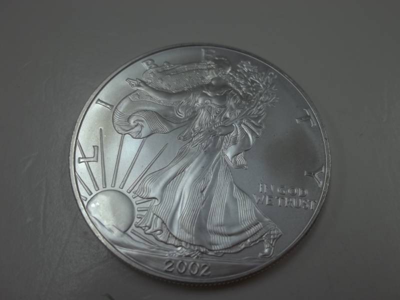 lot 105 image: Silver American Eagle 1 Oz. Fine Silver Year 2002 Coin