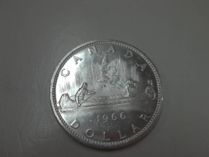 lot 123 image: 1966 Voyager Canadian Silver Dollar 80% Silver
