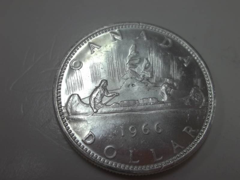 lot 127 image: 1966 Voyager Canadian Silver Dollar 80% Silver