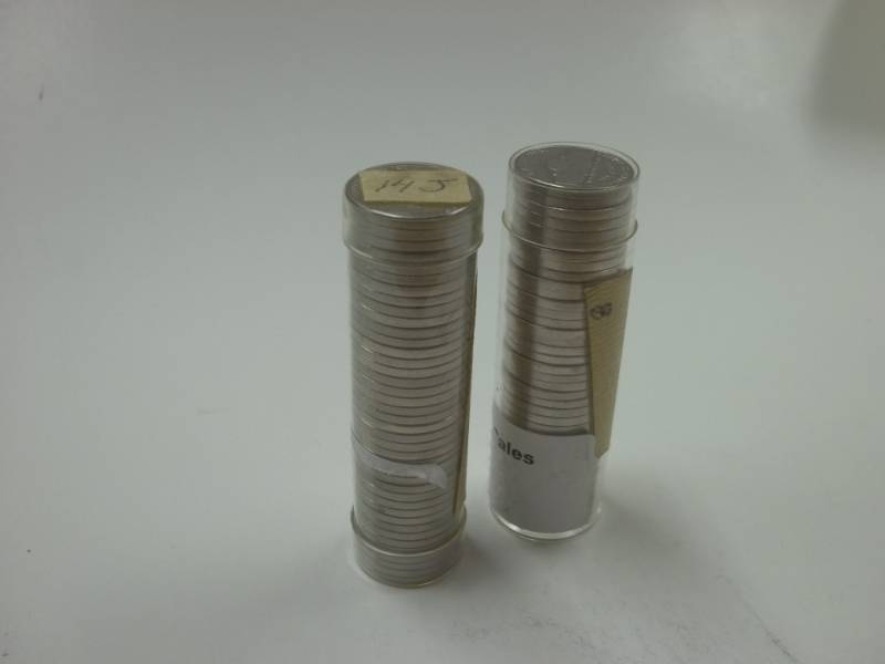lot 185 image: 2 Rolls of 1961 P Nickels