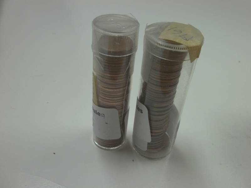 lot 187 image: 2 Rolls of 1961 P Pennies