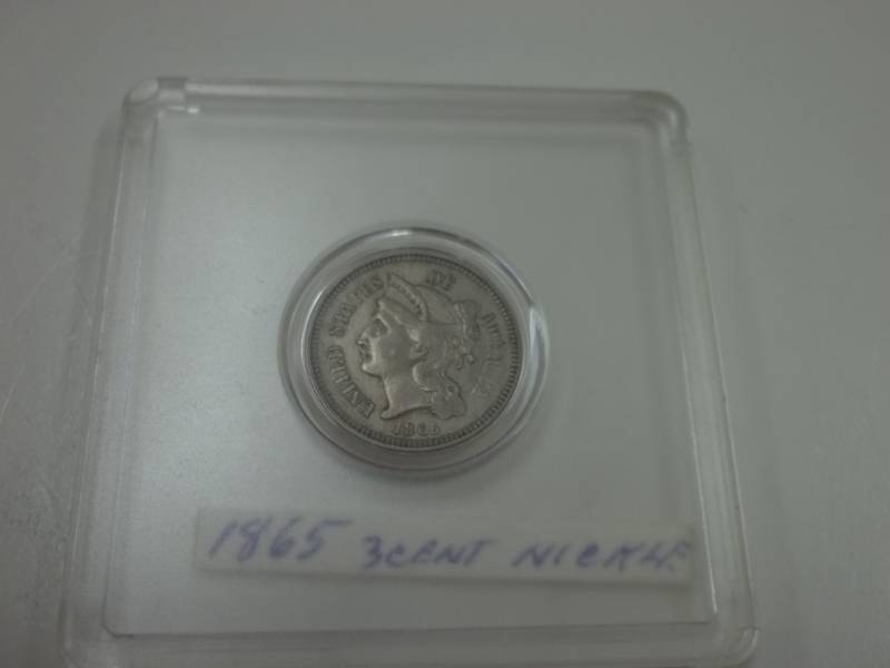 lot 200 image: 1865 3 Cent Nickel