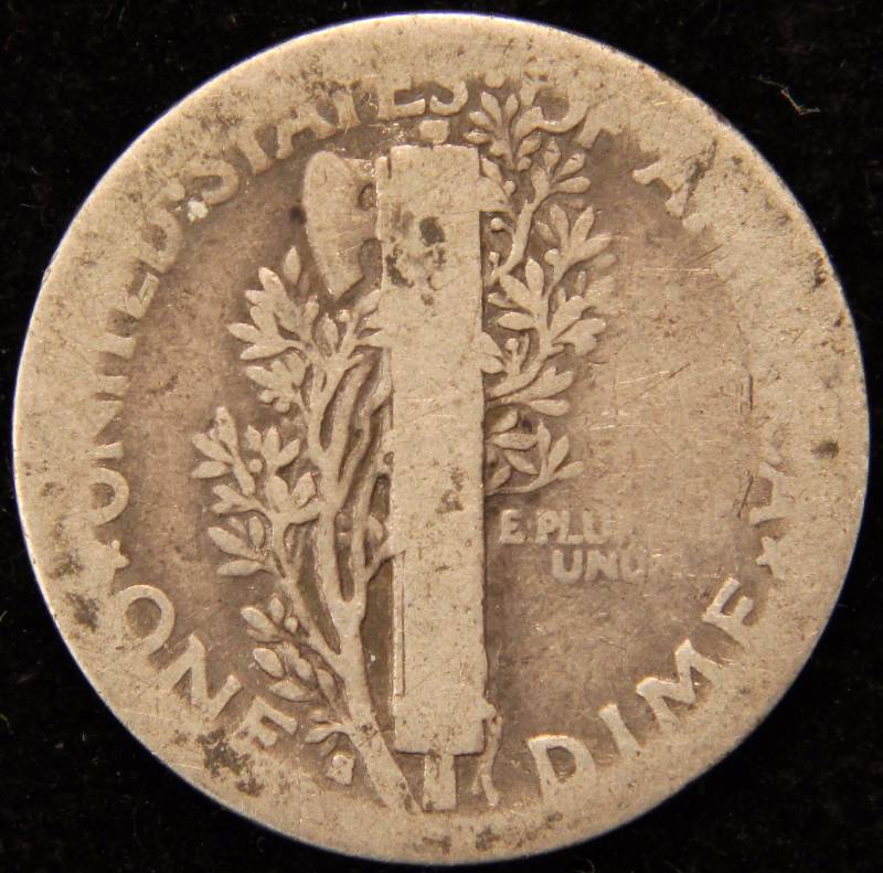 1916-S MERCURY SILVER DIME AG-GOOD