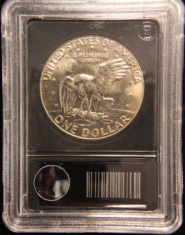 1978 EISENHOWER DOLLAR IN BLACK SLAB B.U.