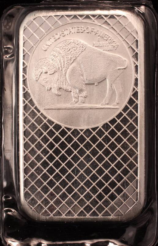 5 TROY Oz. .999 FINE SILVER BAR INDIAN BUFFALO DESIGN SEALED