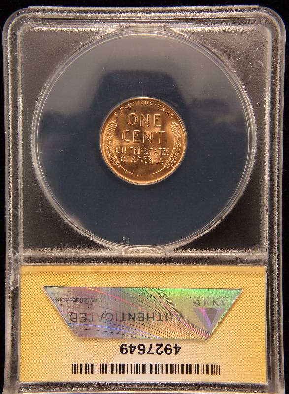 1955-S WHEAT CENT MS66RED ANACS