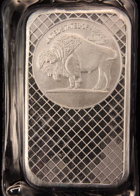 5 TROY Oz. .999 FINE SILVER BAR INDIAN BUFFALO DESIGN SEALED