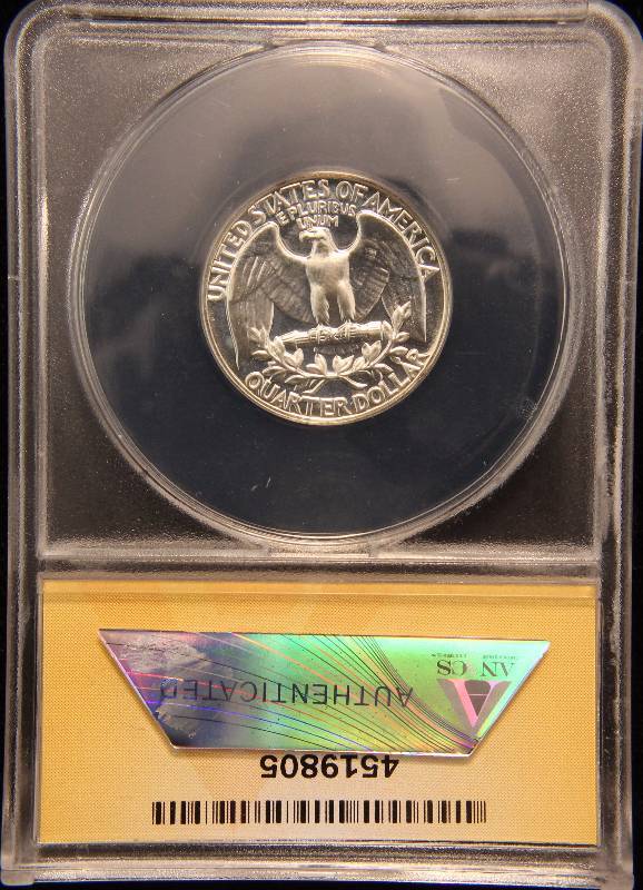 1960 PROOF WASHINGTON SILVER QUARTER PF66 ANACS