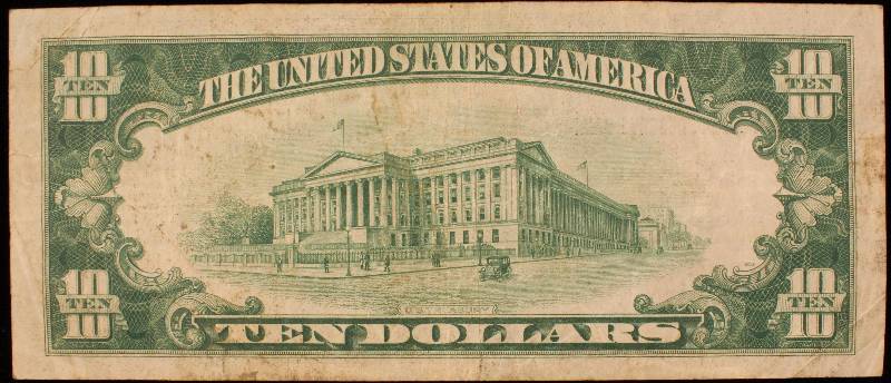 1929 $10 NATIONAL CURRENCY FEDERAL RESERVE KANSAS CITY NOTE VF