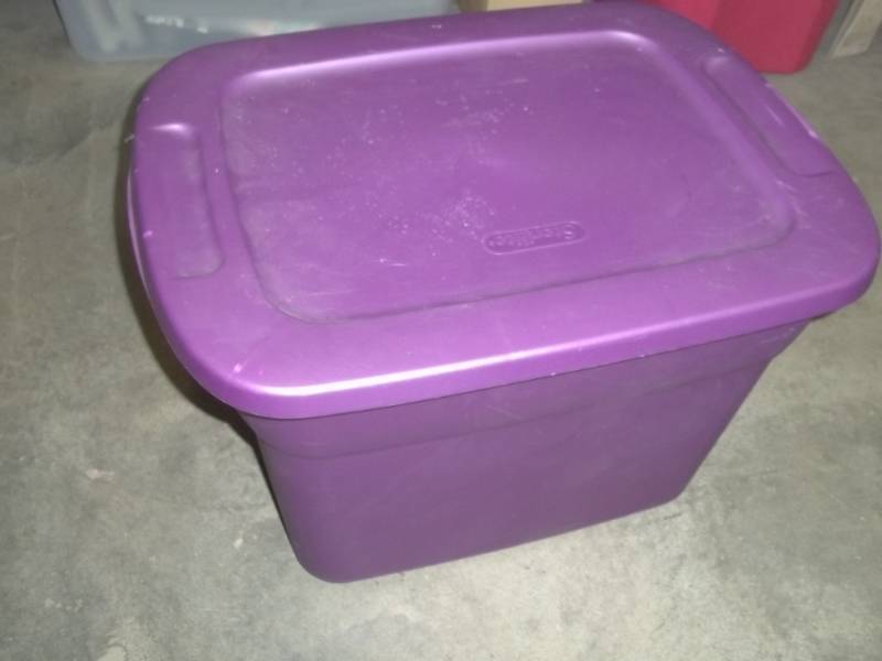lot 30 image: Purple Tote with Christmas Dcor