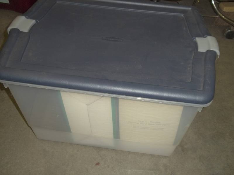 lot 46 image: Clear Tote with Christmas dcor