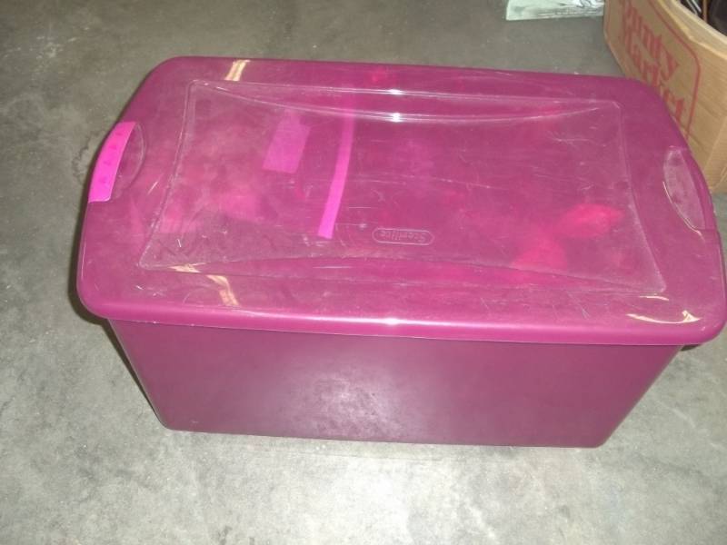 lot 58 image: Purple Tote with Christmas Dcor