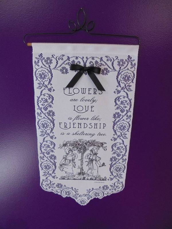 lot 17 image: Heritage Lace Friendships Wall Hanging, New, White, 24x12
