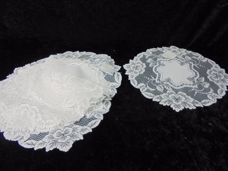 lot 96 image: Heritage Lace, Lot (7) New, Heirloom 14 round, White