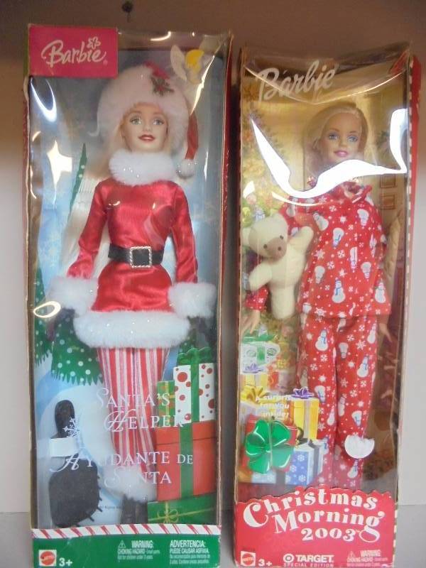 lot 157 image: Christmas Morning & Santas Helper Barbies