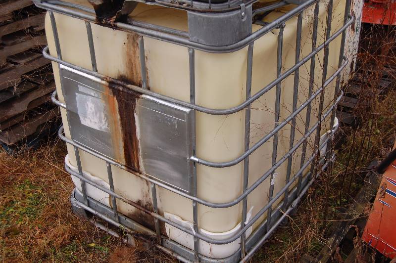 lot 269 image: Plastic Chemical Container with Steel Suppport Structure