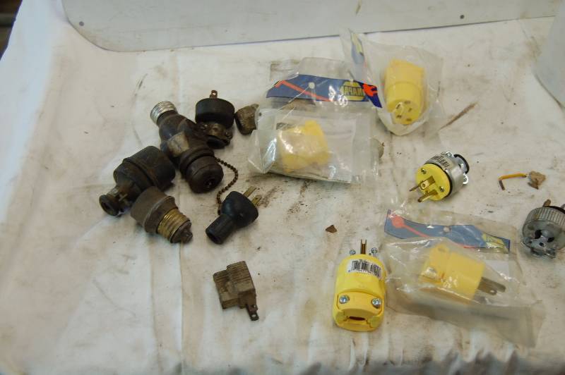 lot 296 image: Light Sockets and Cord Plug Ends