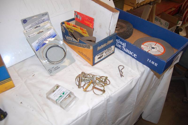 lot 340 image: Ring Pull Out Linkage Pins, Sanding Tools, and Grinding Tools