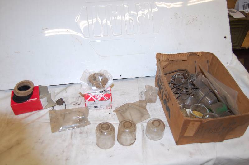lot 360 image: Glass domes, gaskets for old carburetor